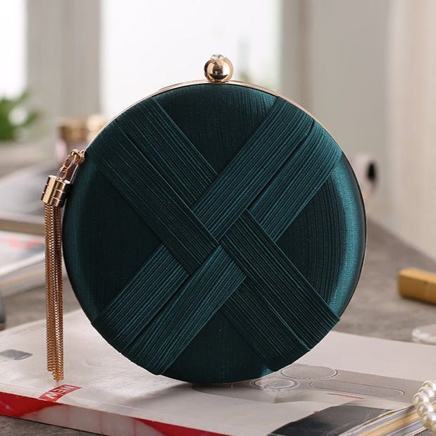 Sac à main pochette de soirée ronde avec détail tressé (MAC287)
