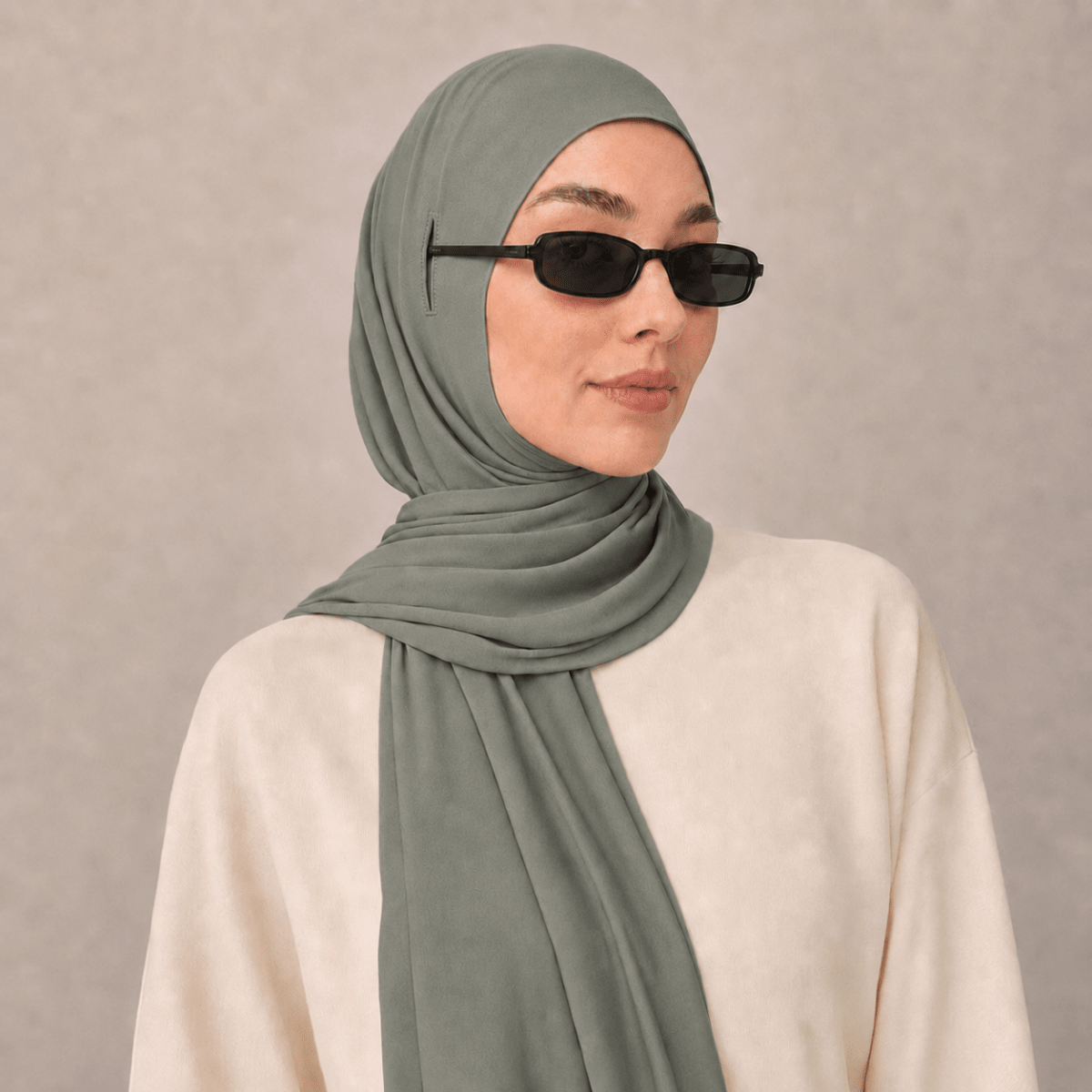 Hijab Long Tail Coton Modal – Hijab Instantané Anti-Glisse, Respirant (MH226)