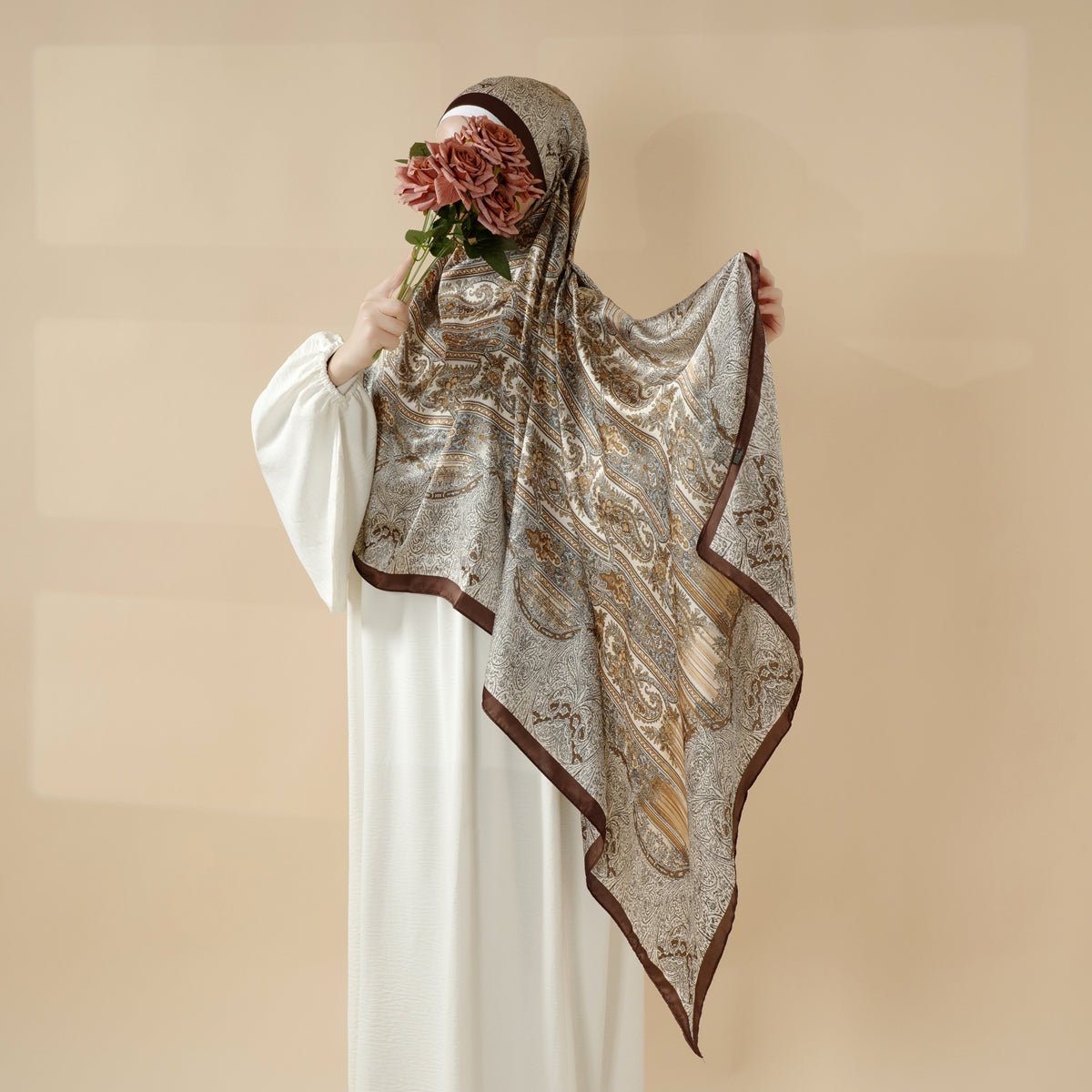 Foulard Souple Imprimé Cachemire Bohème – Étole Longue et Légère & Hijab Modeste (MH106)