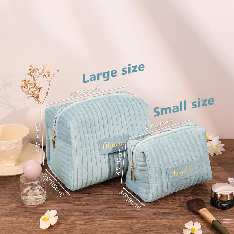 Trousse de toilette en velours à carreaux, organisateur de voyage multifonction (MAC268)