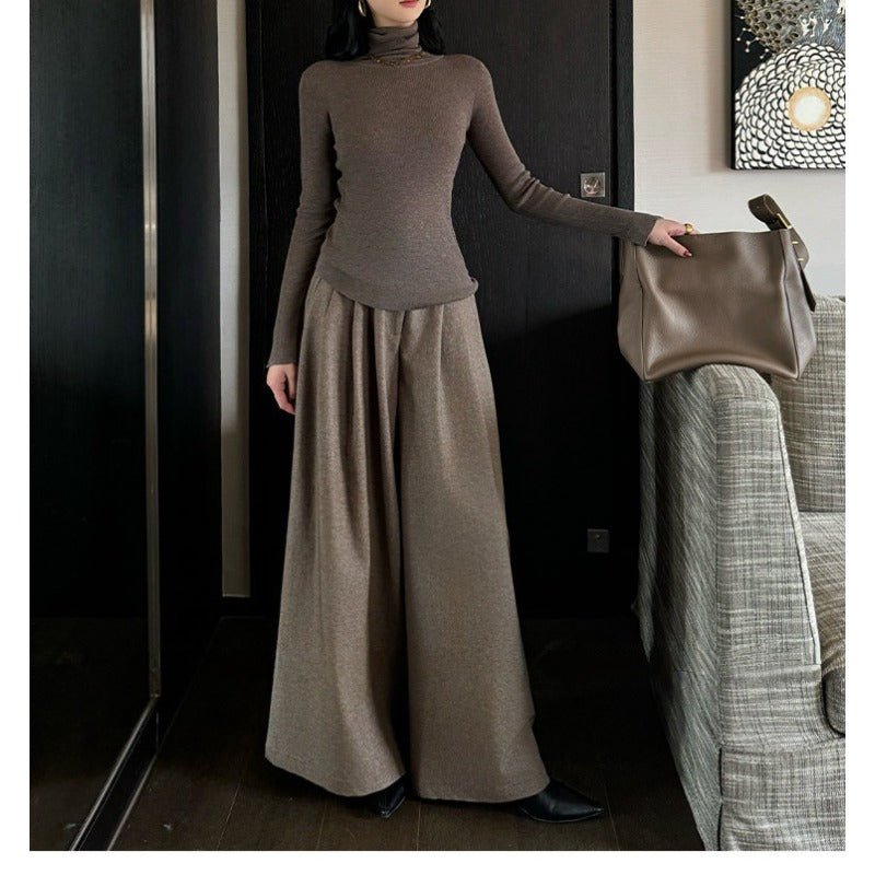 Pantalon Palazzo Taille Haute à Jambe Large | Coupe Ample et Tailleur (MS178)