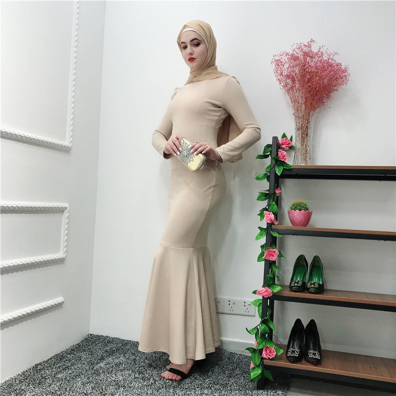 Robe longue extensible avec ourlet sirène (MS457)