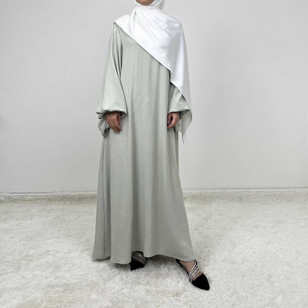 Abaya à manches lanternes en crêpe (MA124)