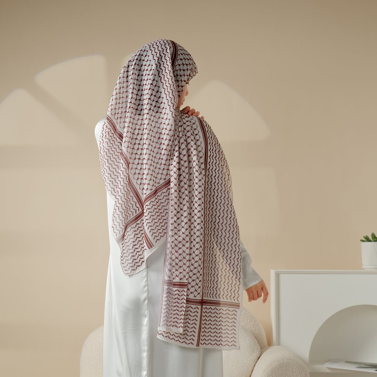 Hijab en mousseline Keffiyeh (MH045)