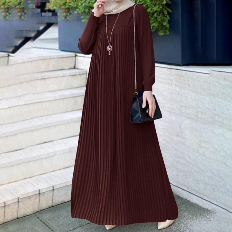 Abaya plissée unie et simple (MA094)