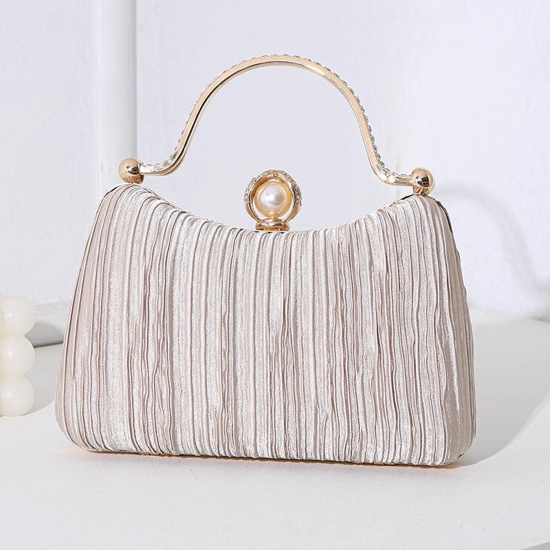 Sac perlé MAC071, sac de soirée plissé orné de strass