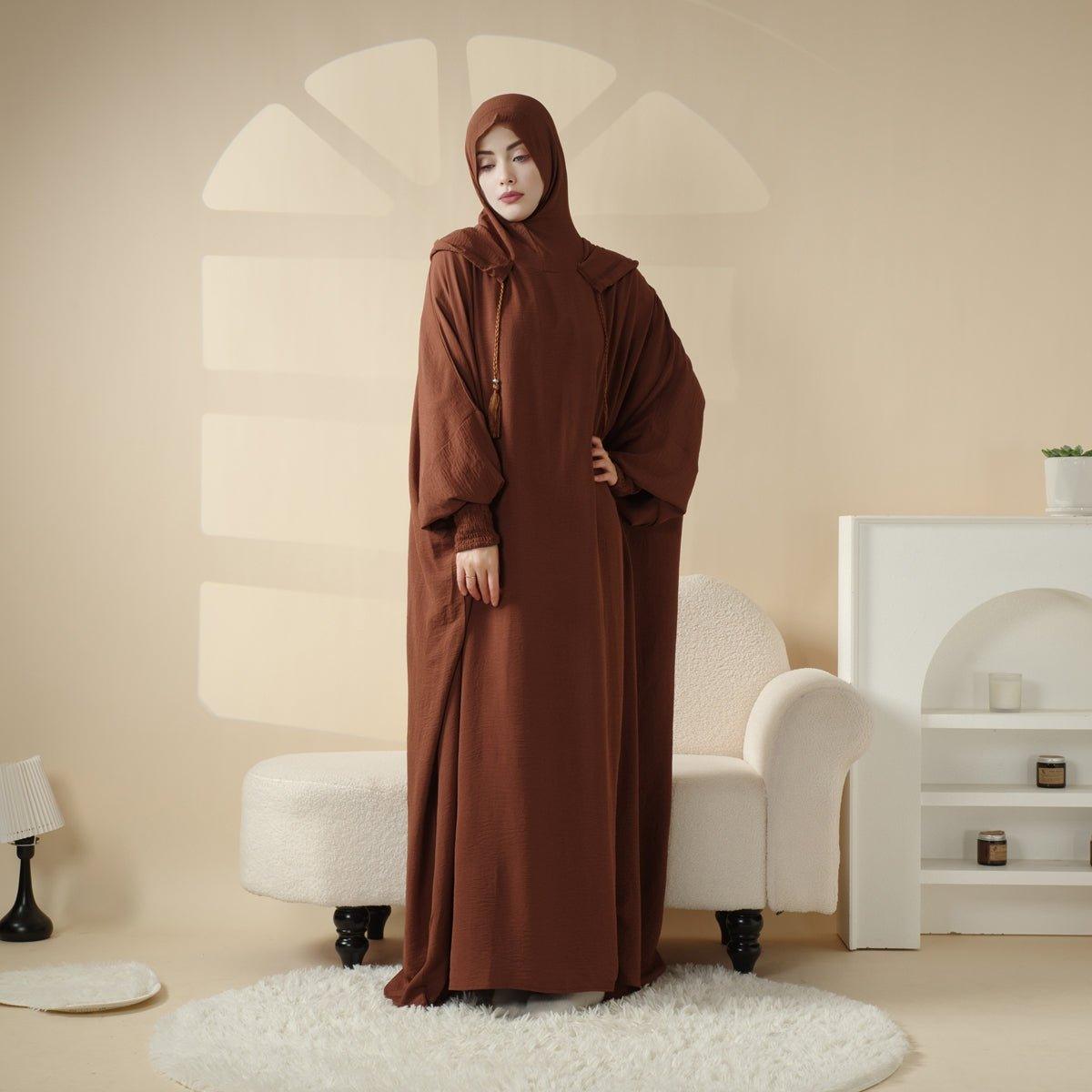 Jilbab Uni et Élégant à Capuche | Jilbab en Crêpe avec Capuche Intégrée (MJ015)