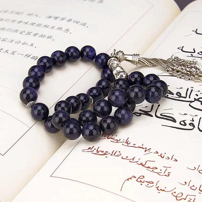 MR051 Tasbeeh en Agate - Perles de prière en cristal naturel pour Tasbeeh