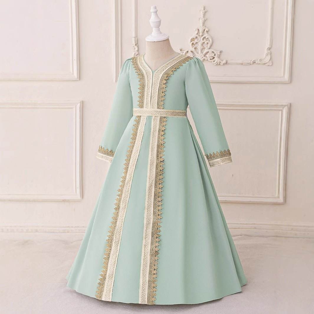Robe Kaftan Brodée pour Filles (MKG019)