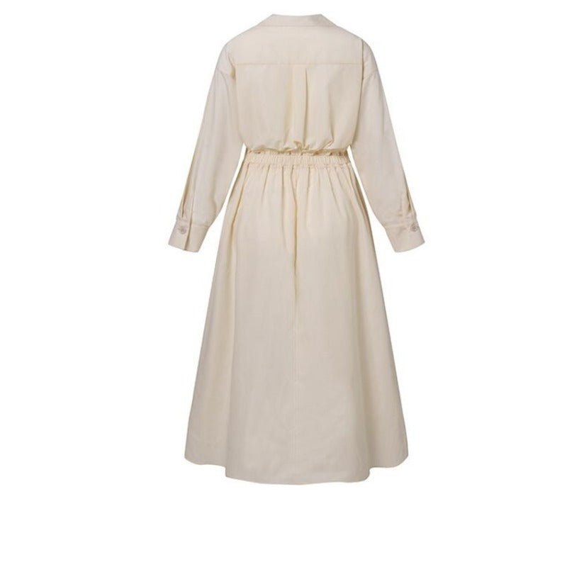 Robe maxi à manches longues et col polo (MS116)