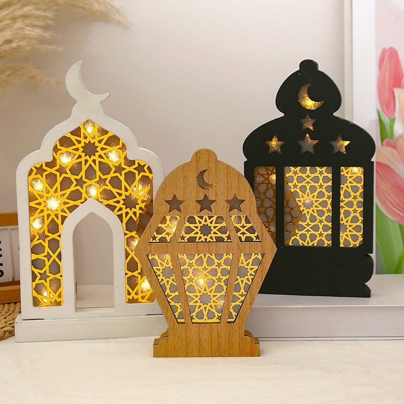 Décorations de bureau en bois avec LED pour l'Aïd (MAC395)