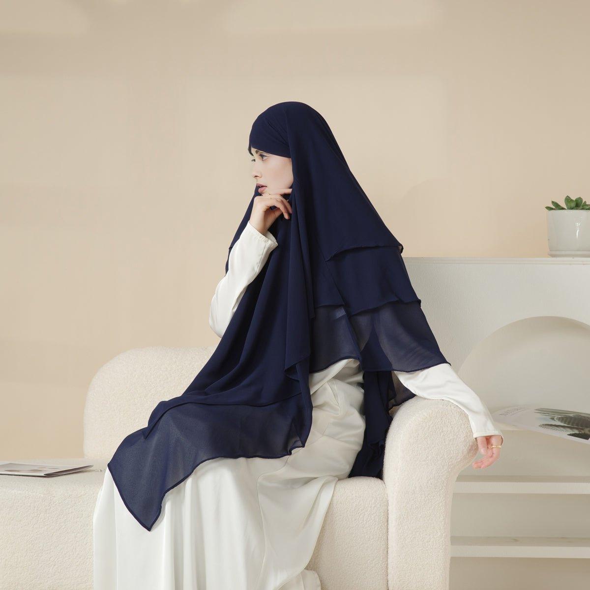 MK017 Foulard Khimar Long 3 Couches