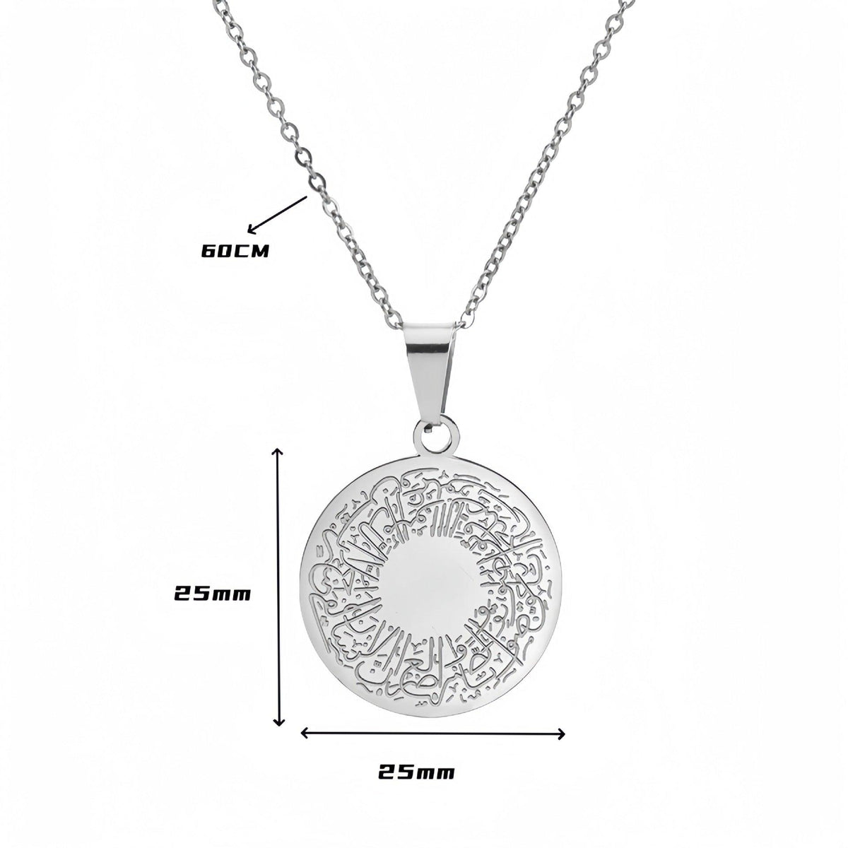MAC095 Collier Unisexe Rond en Acier Titane