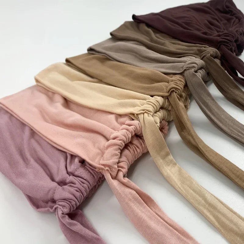 Sous-bonnet ajustable en coton stretch à nouer | Bonnet hijab (MH200)