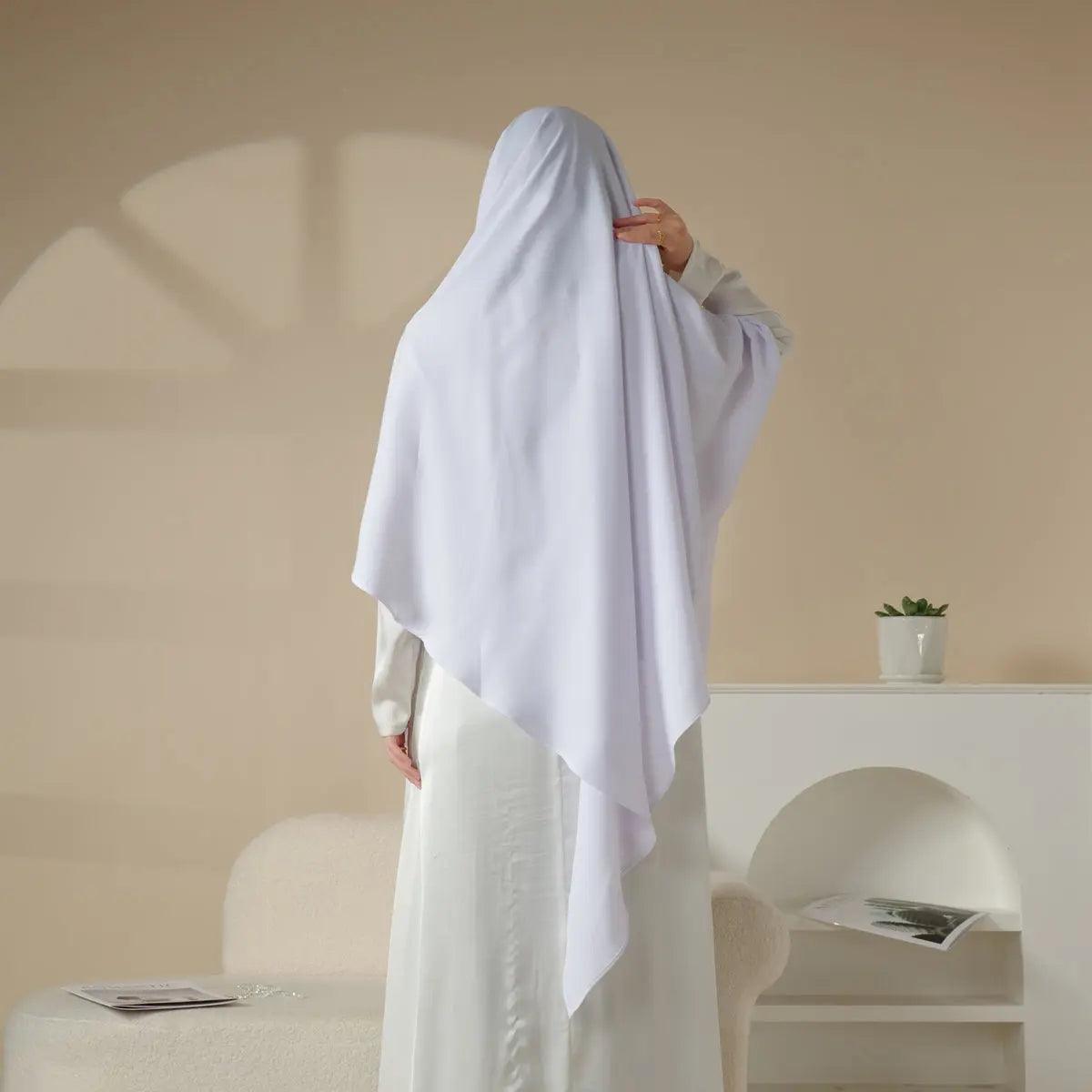 MK001 Niqab attaché - Khimar uni en Nida à 1 couche