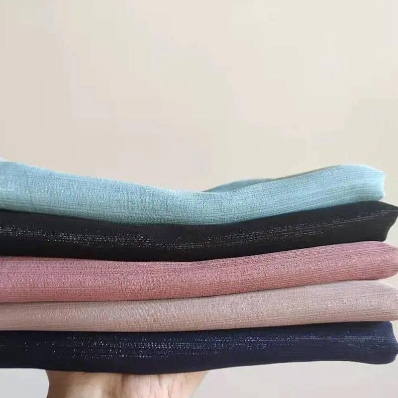 Hijab femme uni avec bronzage soie argenté (MH022)