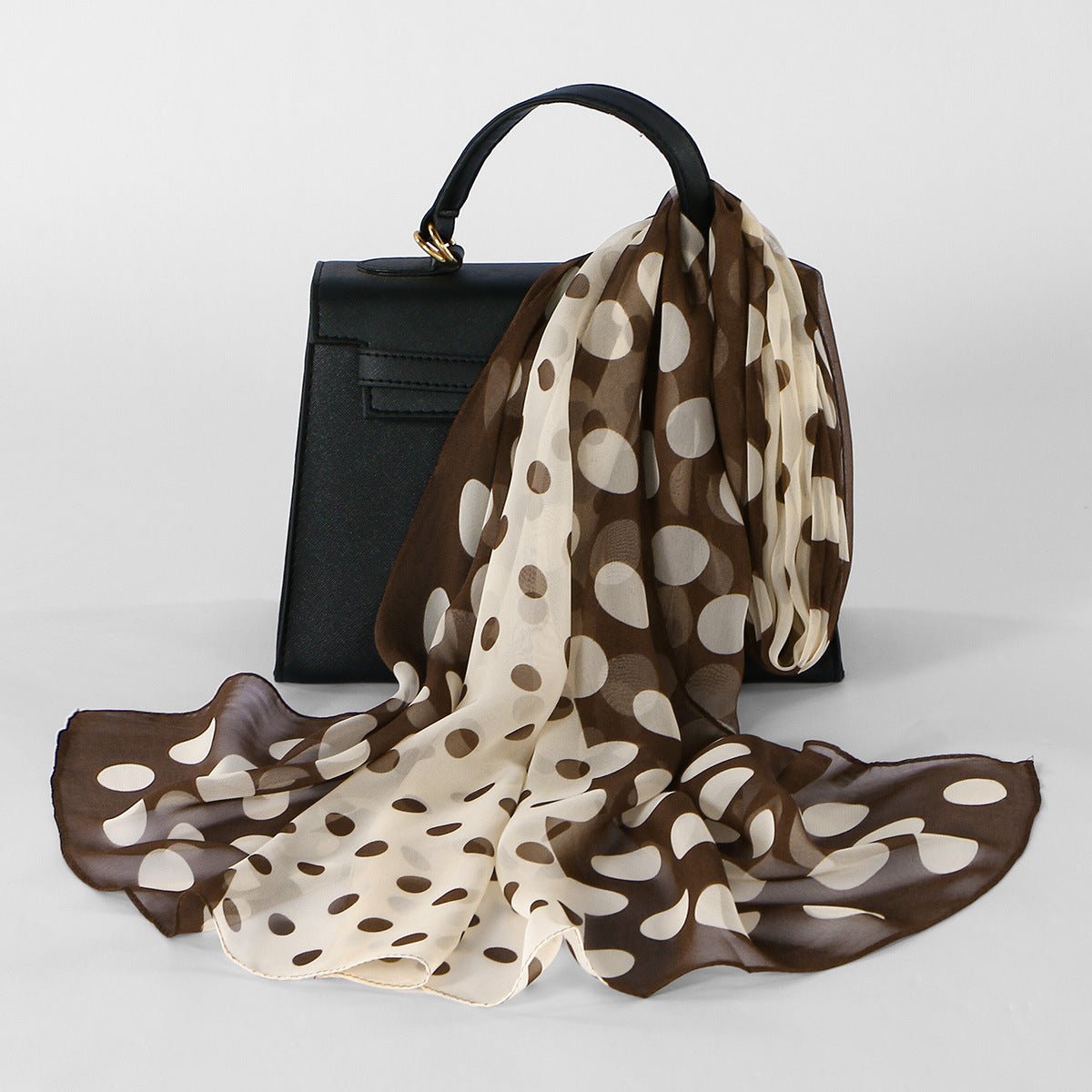 Foulard Hijab Mousseline à Pois Bicolore (MH247)