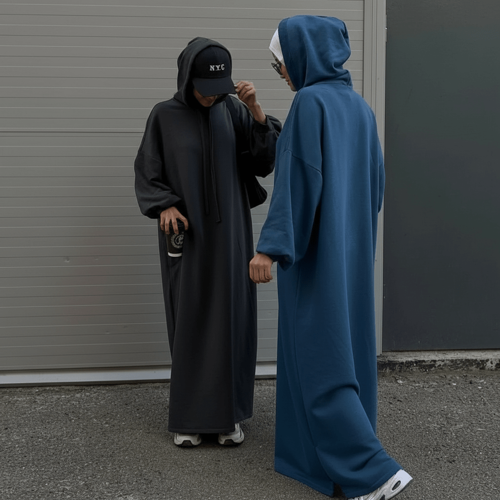 Abaya Sweat à Capuche | Abaya Hoodie avec Poches (MA125)