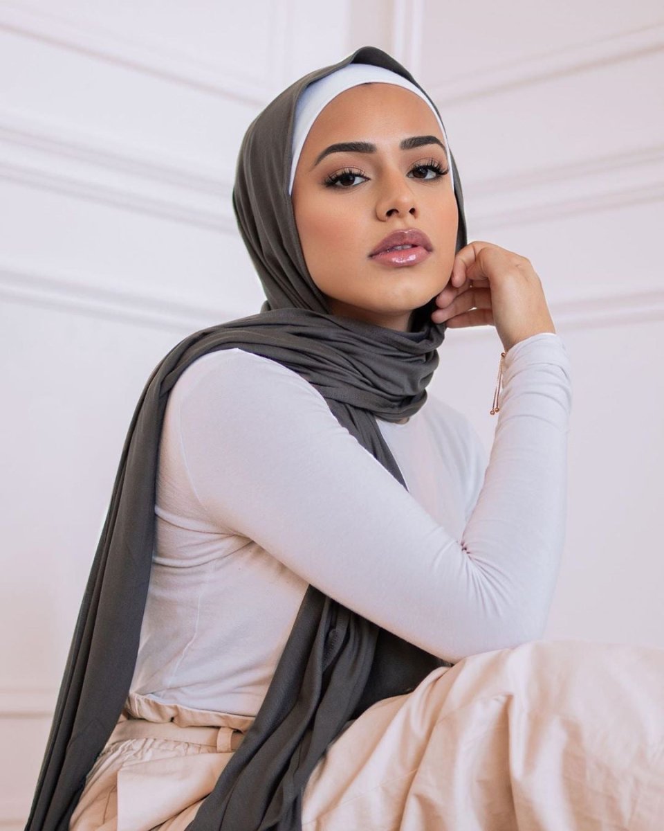 Hijab Premium Style Bohème en Coton Mercerisé Grand Format (MH114)