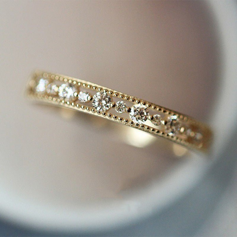 Bague en dentelle ajourée style palais, luxe raffiné (MAC193)