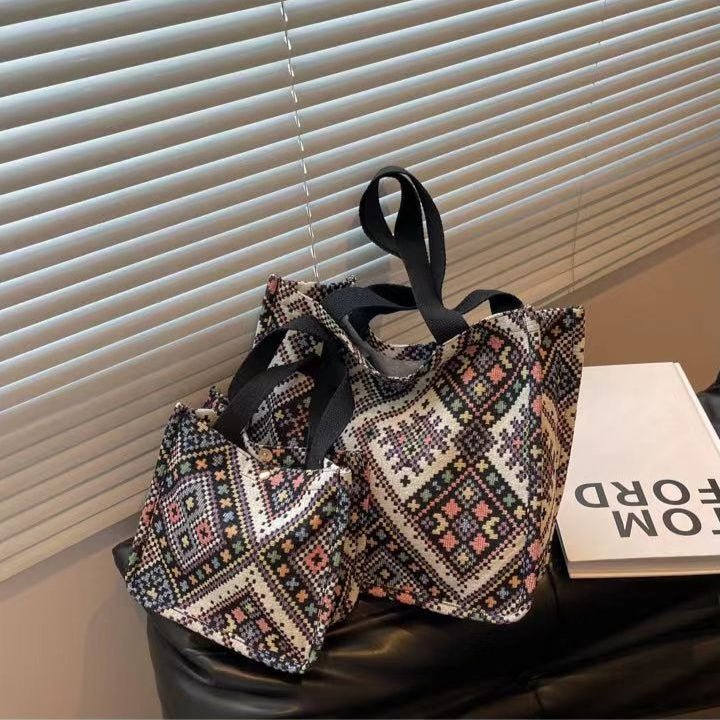 Sac Cabas en Toile Boho Chic - Sac Convertible Spacieux pour le Campus et les Trajets Quotidiens (MAC261)