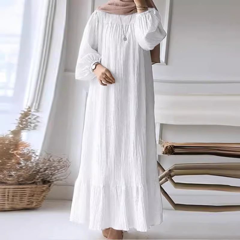 Abaya Plissée avec Ourlet Volanté (MA112)
