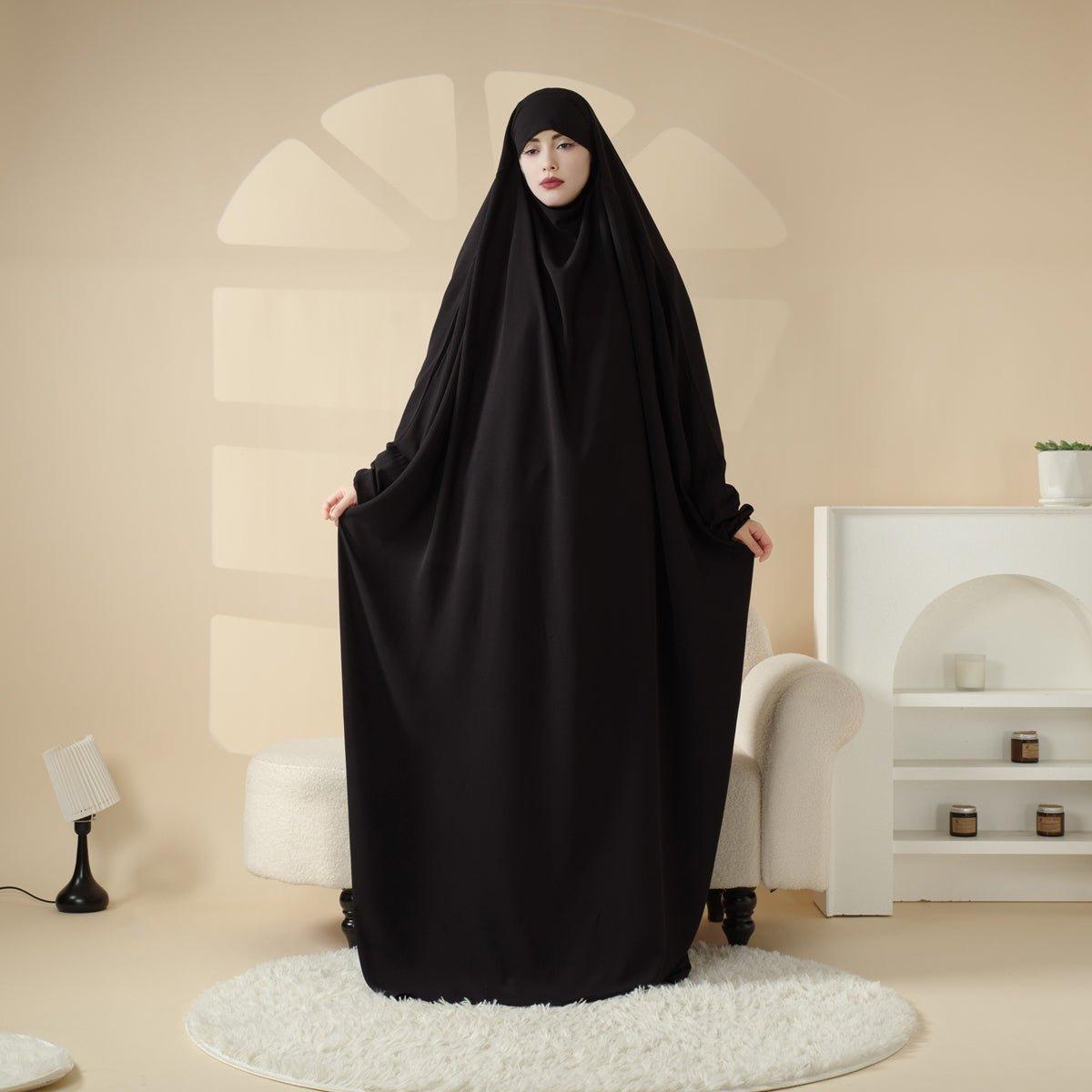 MJ0055 Jilbab 1 pièce en viscose avec niqab attaché