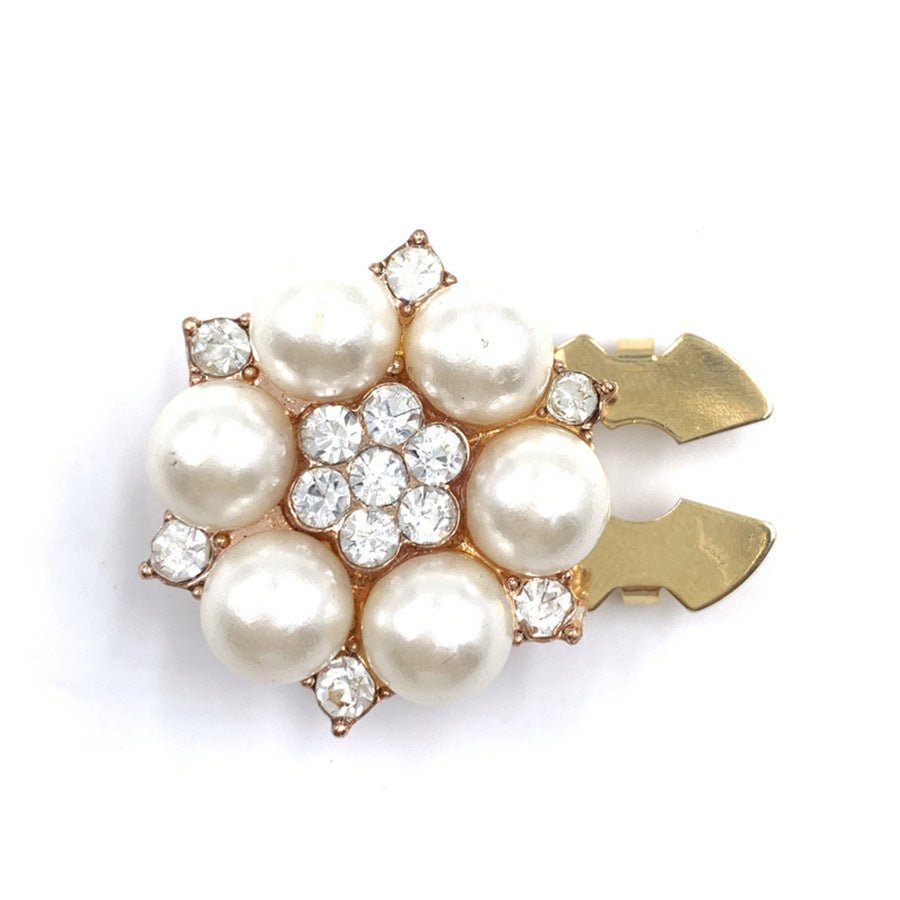 Cache-boutons strass | Pinces décoratives fleurs cristal (MAC359)