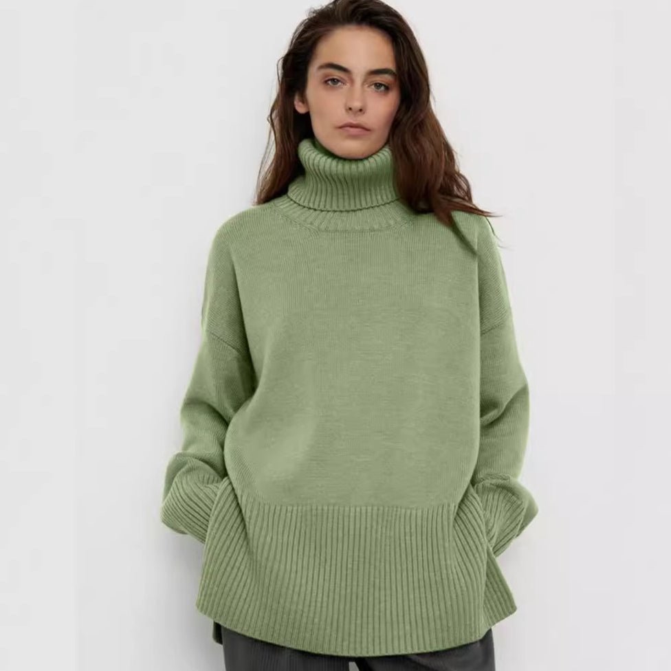 Pull à col roulé oversize avec fentes latérales (MS251)
