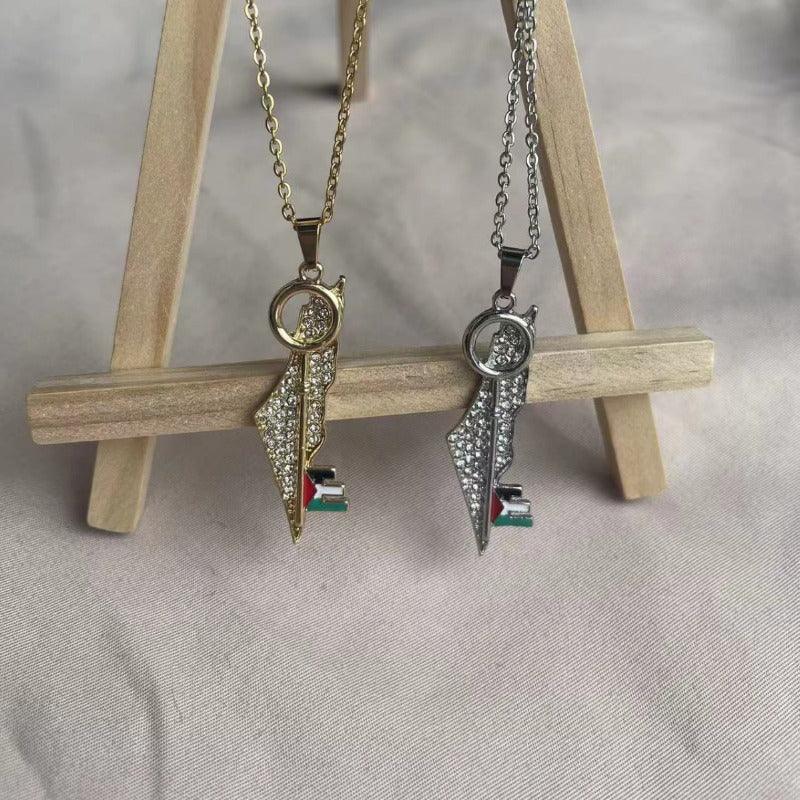 Collier MAC110 en acier inoxydable Keffieh Palestine