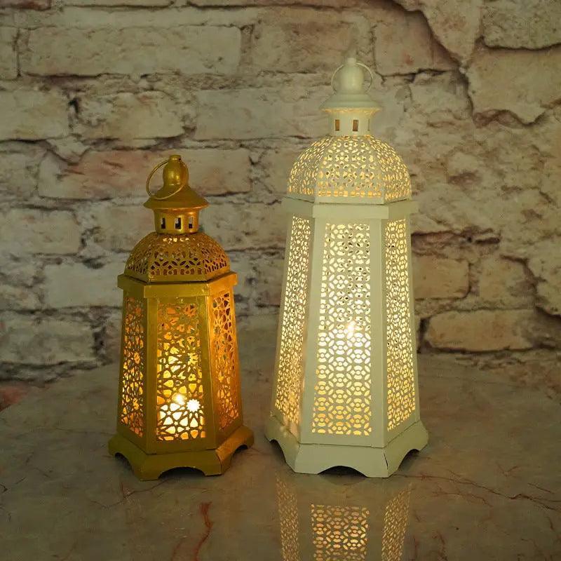 Bougeoirs MR025 en Doré pour Décoration Intérieure, bougeoir marocain style rétro