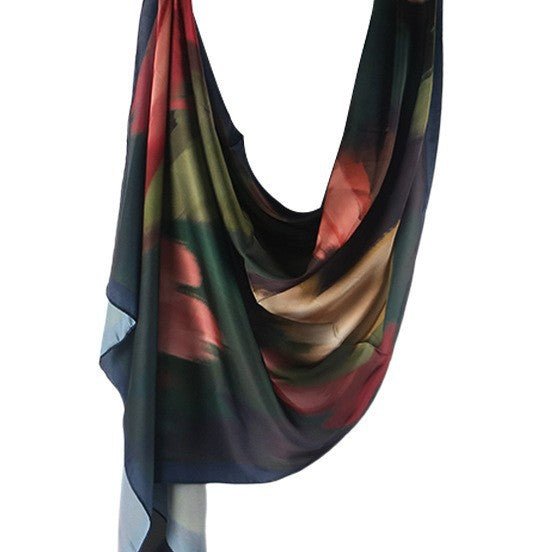 Foulard Hijab en Satin Imprimé | Foulard Hijab en Satin Imprimé (MH217)