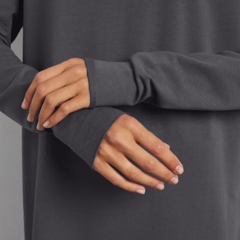 Robe Maxi Pull-over Classique | Robe Unie à Col Rond et Manches Longues (MA317)