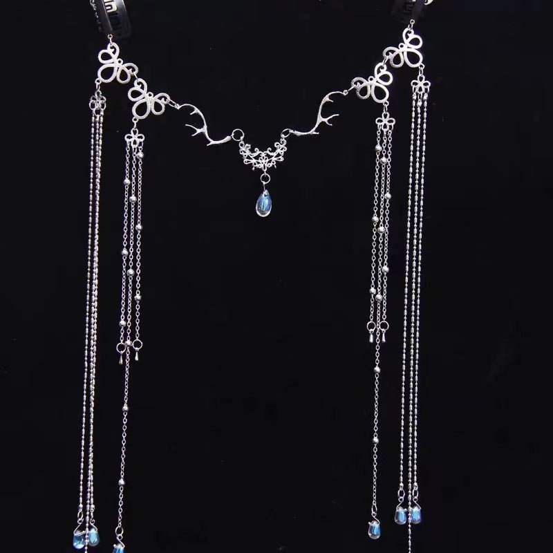 Bijou de Tête Élégant à Pendentif Cristal en Goutte, Accent Frontal (MAC335)