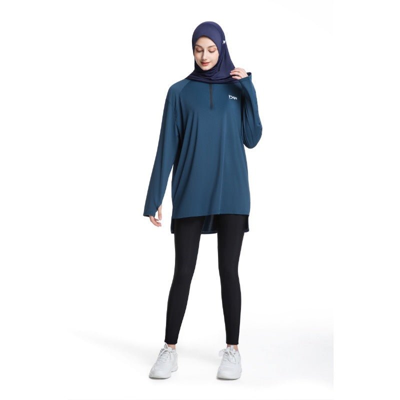 Haut de running pour femme séchage rapide demi-zip (MS115)