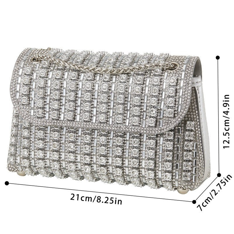 Sac pochette de soirée premium en strass cristal (MAC427)