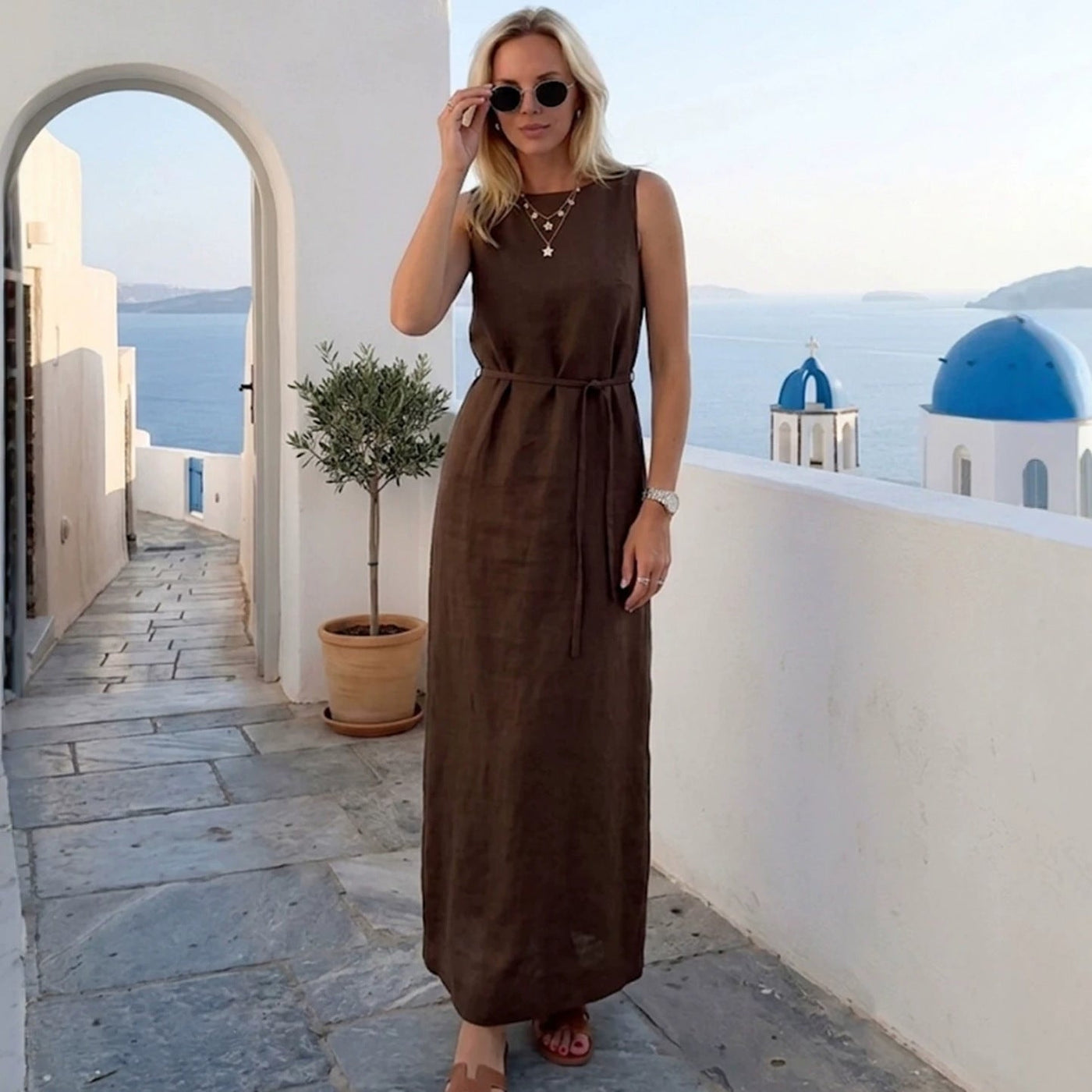 Robe Midi Sans Manches en Coton (MS500)