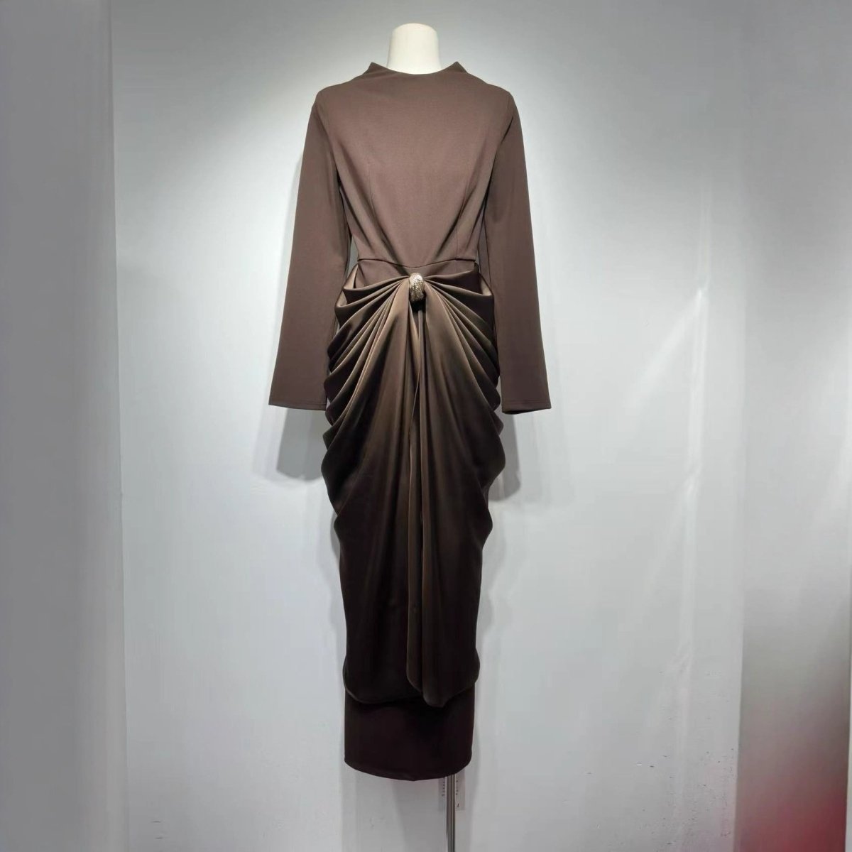 Robe Maxi en Jersey Drapé (MS386)