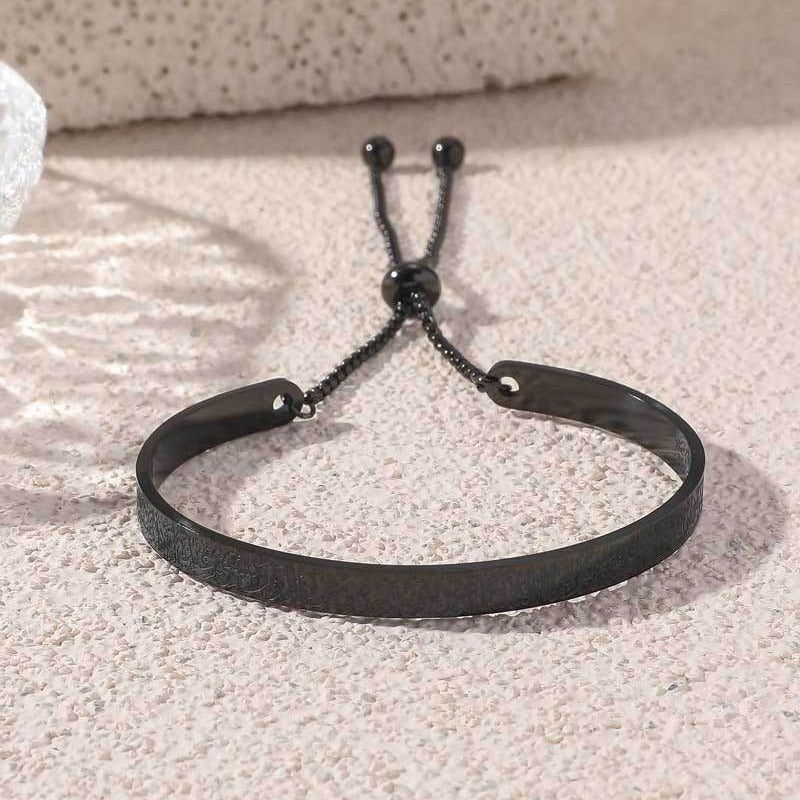 Bracelet en acier titane gravé recto-verso pour homme et femme, inaltérable (avec coffret cadeau) (MAC216)