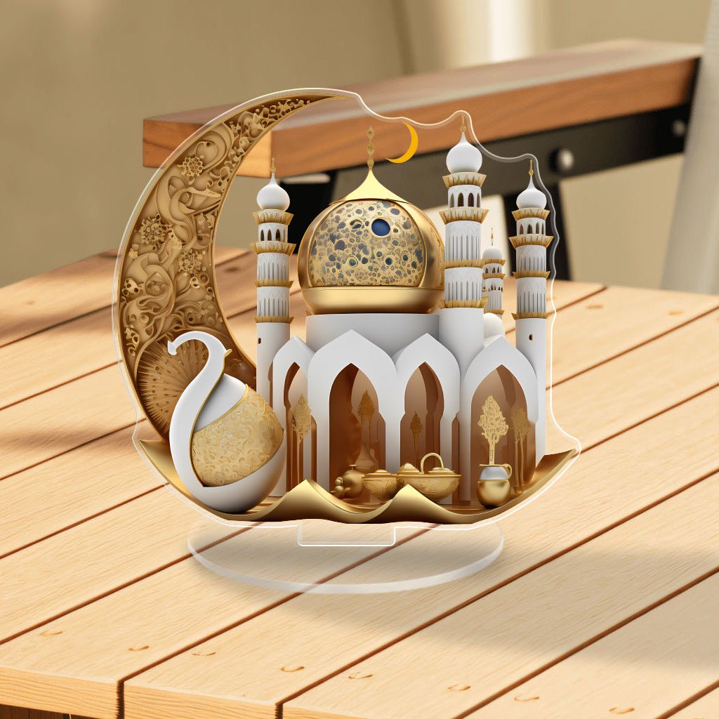 Décoration de table en acrylique style mosquée islamique (MAC386)