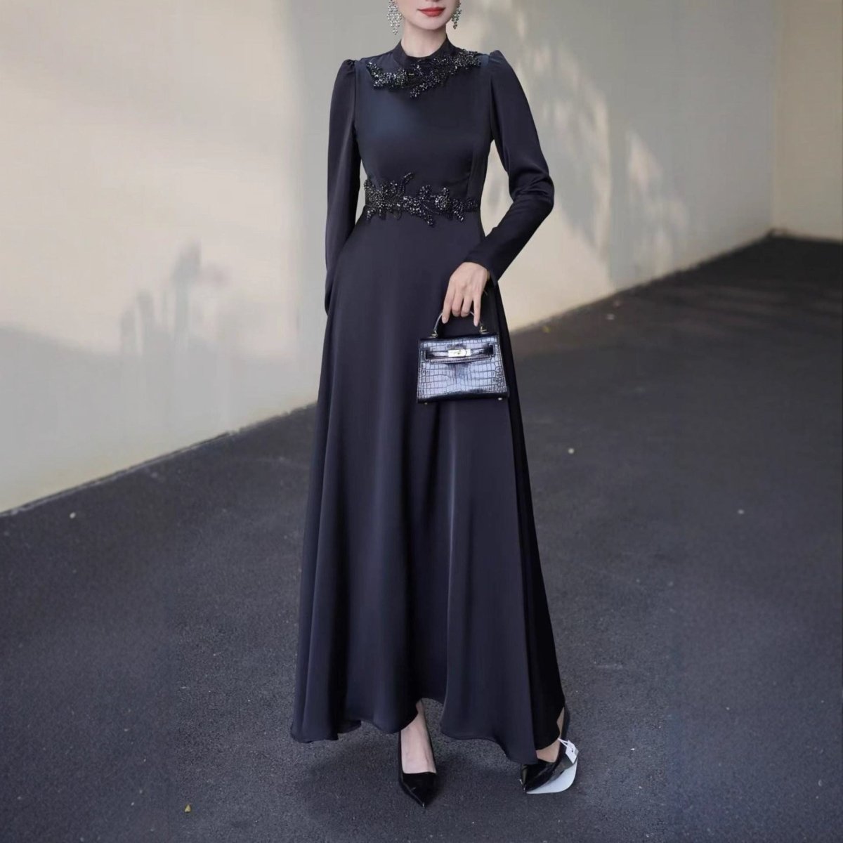 Robe Maxi Perlée et Ornée (MS365)
