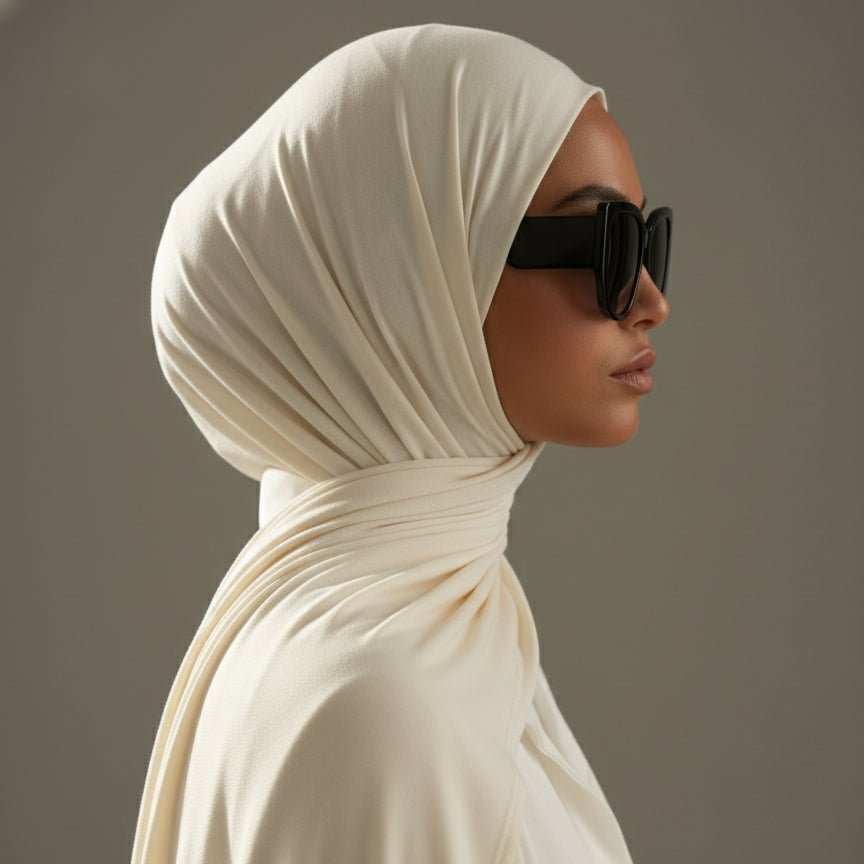 Hijab en Jersey de Bambou Premium | Hijab en Bambou Naturel (MH195)