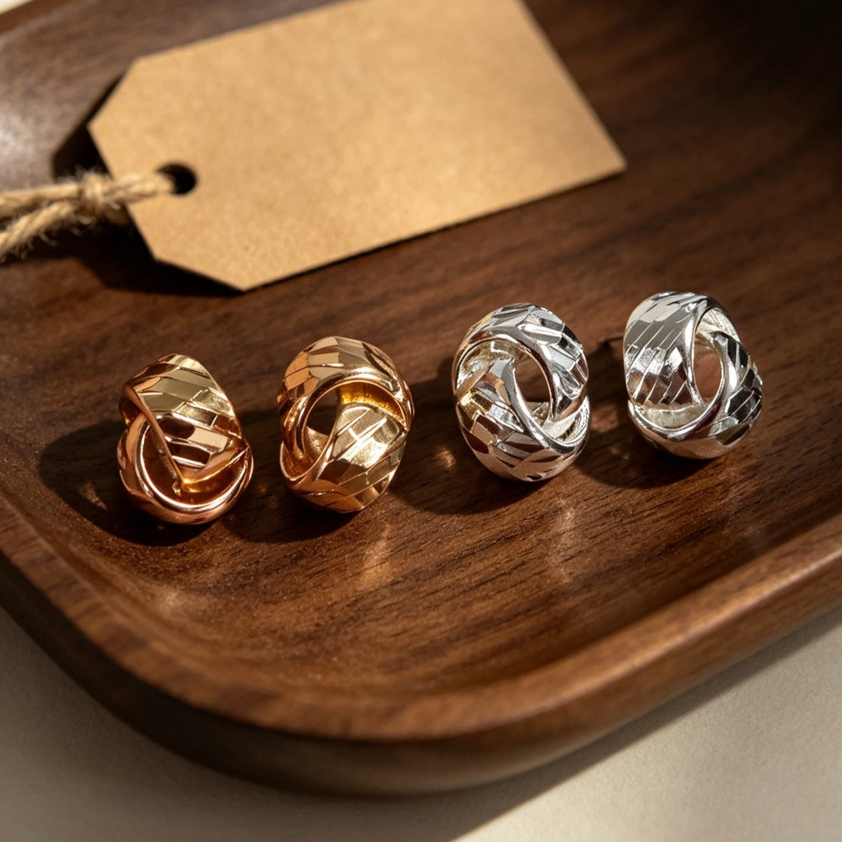 Boucles d'oreilles Textured Double Layer C-Hoop (MAC461)