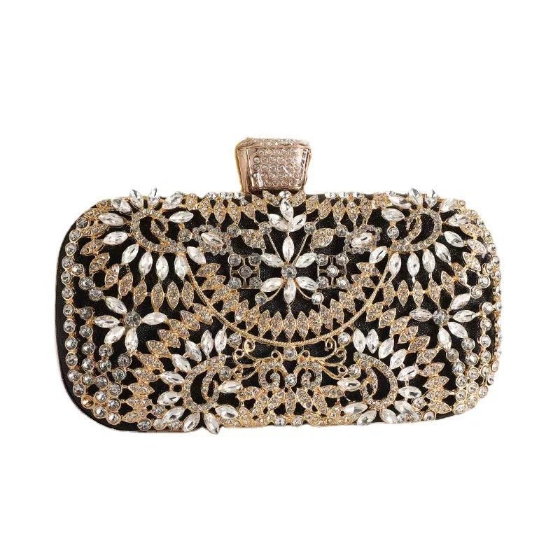 Pochette de soirée Artisan Crystal-Flower – Sac à main pailleté de luxe pour Couture & Galas (MAC274)