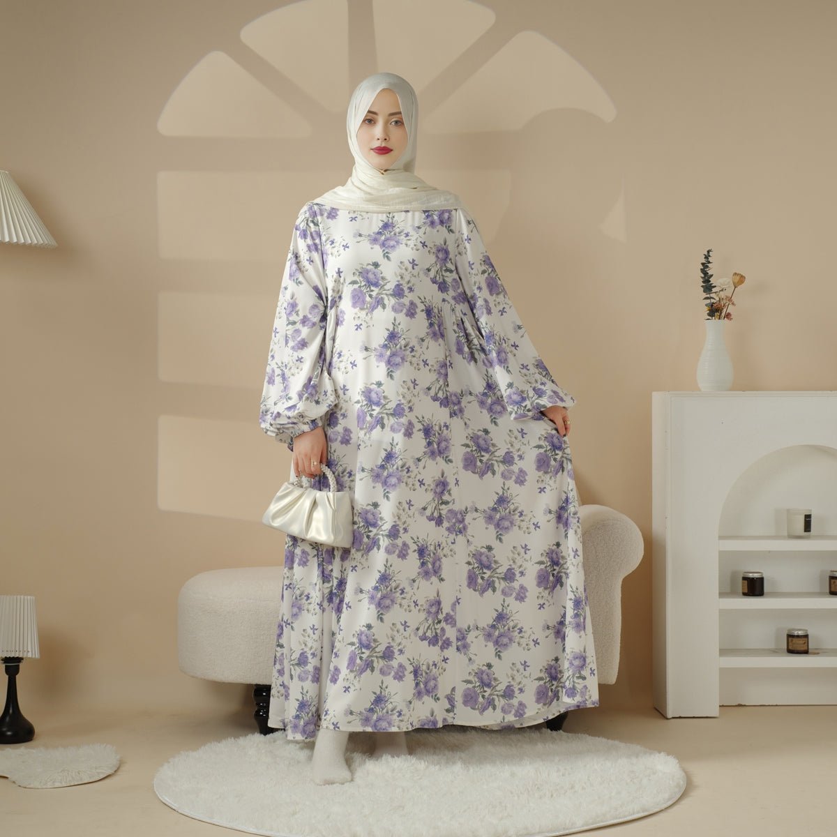 Abaya Réversible Imprimée (MA082)