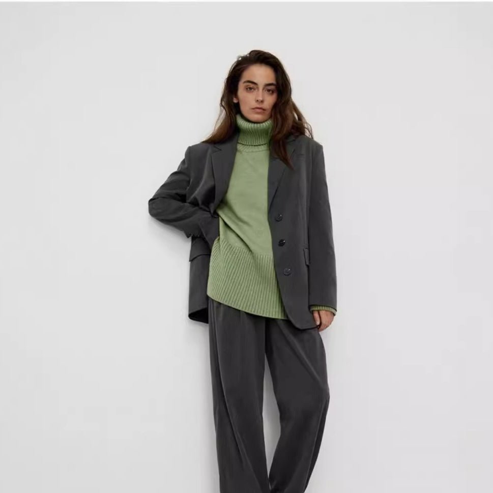 Pull à col roulé oversize avec fentes latérales (MS251)