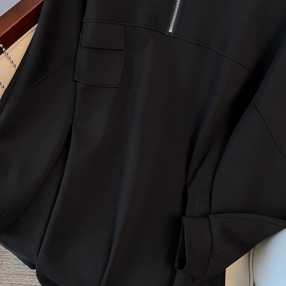 Robe Sweat Mi-Longue Oversize à Demi-Zip | Robe Sweatshirt Midi Grande Taille (MS196)