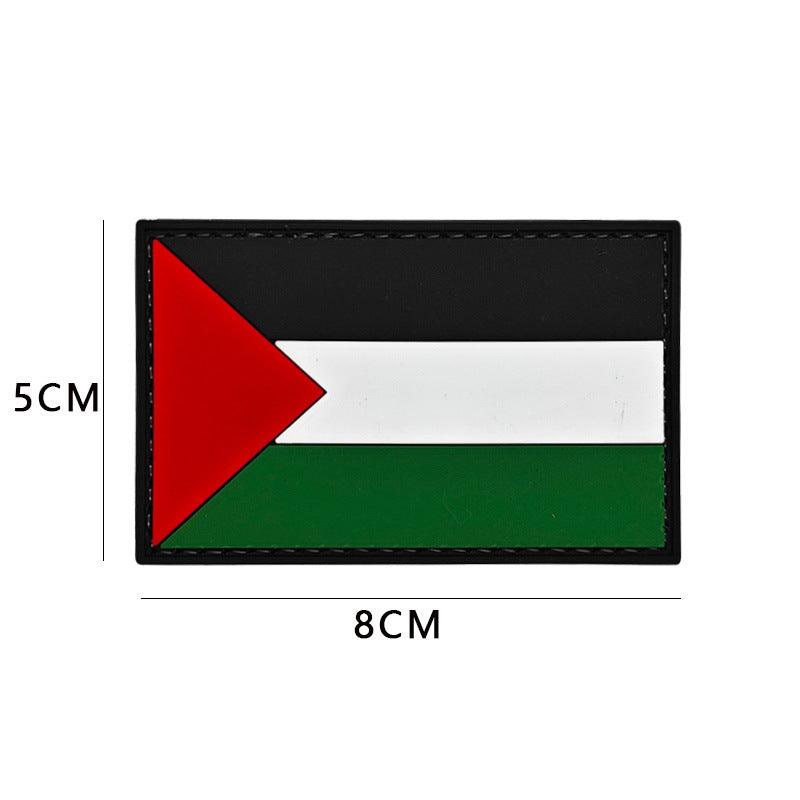 Badge en caoutchouc PVC brodé Drapeau de la Palestine avec fermeture Velcro - MAC115