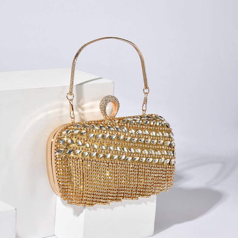 Pochette de soirée pailletée de diamants, sac du soir en cristal à motifs superposés (MAC283)