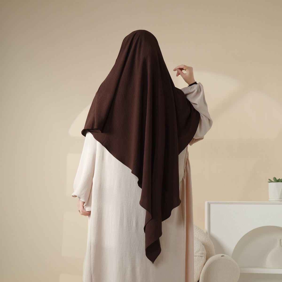 Nouveau Khimar Crêpe 1 Couche | Khimar en Matière Crêpe Souple (MK009)
